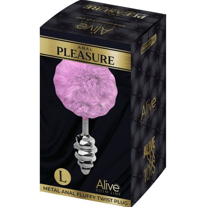 ALIVE - PLUG ANAL PLEASURE SPIRAL METAL FLUFFY PURPLE SIZE L