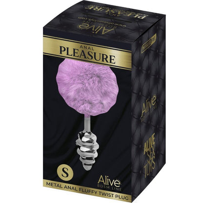 ALIVE - PLUG ANAL PLEASURE SPIRAL METAL FLUFFY PURPLE SIZE S