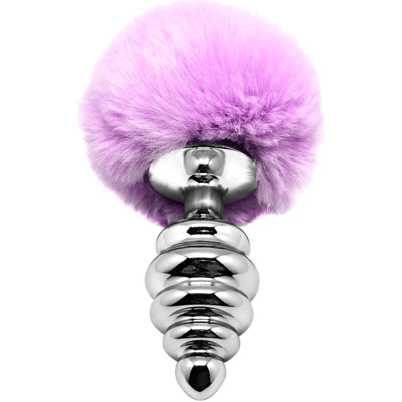 ALIVE - PLUG ANAL PLEASURE SPIRAL METAL FLUFFY PURPLE SIZE L