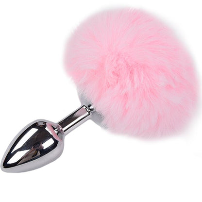 ALIVE - SMOOTH METAL ANAL PLUG FLUFFY PINK SIZE L