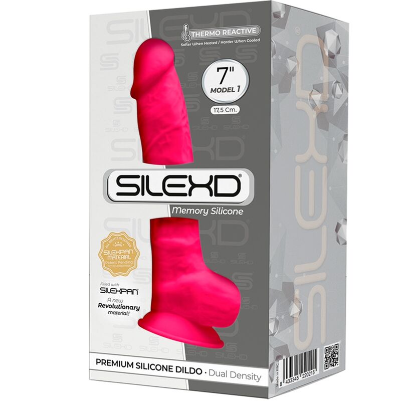 SILEXD - MODELLO 1 PENE REALISTICO PREMIUM SILEXPAN SILICONE FUCSIA 17.5 CM