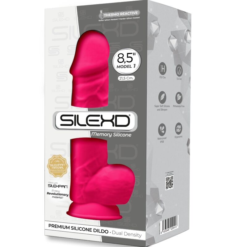 SILEXD - MODELLO 1 PENE REALISTICO PREMIUM SILEXPAN SILICONE FUCSIA 21.5 CM