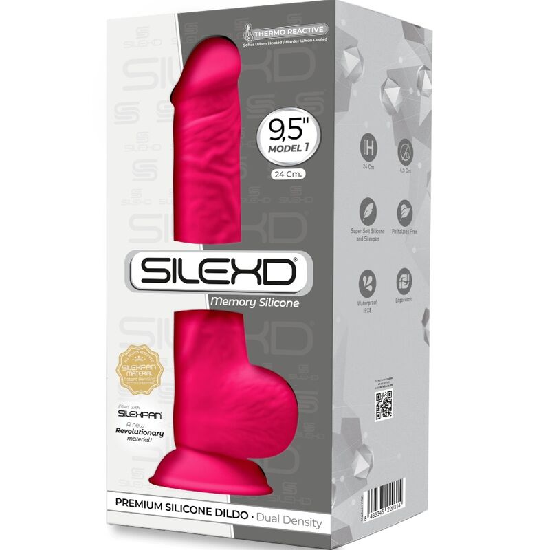 SILEXD - MODEL 1 REALISTIC PENIS PREMIUM SILEXPAN SILICONE FUCHSIA 24 CM