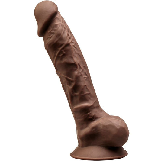 SILEXD - MODELLO 1 PENE REALISTICO PREMIUM SILEXPAN SILICONE MARRONE 23 CM