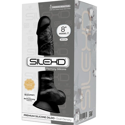 SILEXD - MODELLO 1 PENE REALISTICO PREMIUM SILEXPAN SILICONE NERO 20 CM