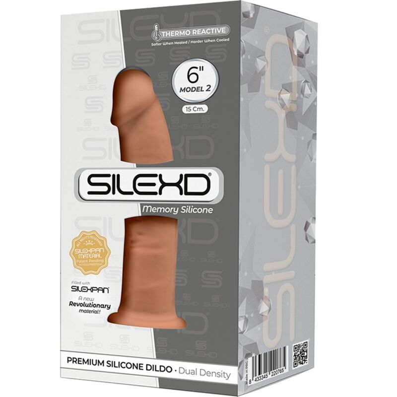 SILEXD - MODELLO 2 PENE REALISTICO PREMIUM SILEXPAN SILICONE CARAMEL 15.4 CM