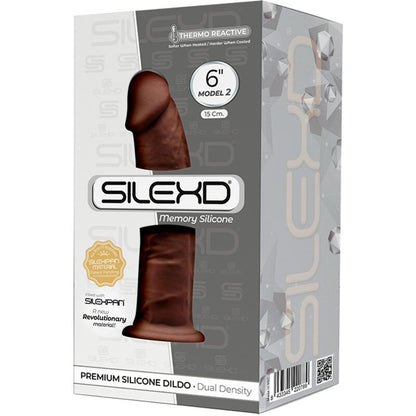 SILEXD - MODELLO 2 PENE REALISTICO PREMIUM SILEXPAN SILICONE MARRONE 15 CM