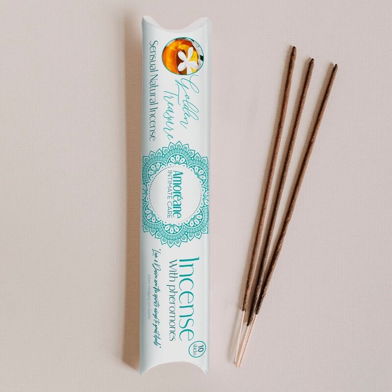 AMOREANE - GOLDEN TREASURE INCENSE WITH PHEROMONES JASMINE AROMA