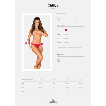 OBSESSIVE - CHILISA CROTCHLESS THONG XS/S