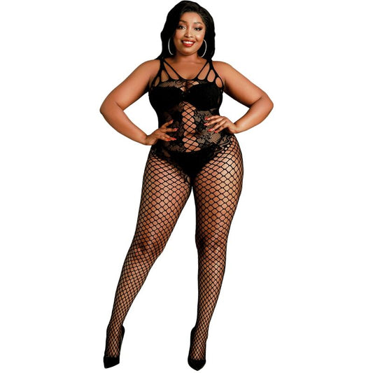 MOONLIGHT - BODYSTOCKING MODEL 4 BLACK PLUS SIZE