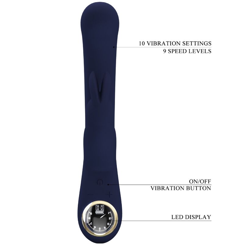 PRETTY LOVE - VIBRATORE LAMAR RABBIT E PUNTO G BLU - PRETTY LOVE LED | Lingerie Harness Boutique