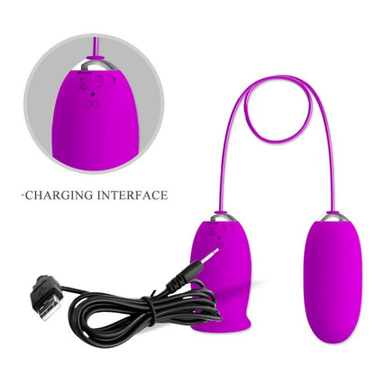PRETTY LOVE - VIBRATORE RICARICABILE DAISY DUAL EGG VIOLA - PRETTY LOVE FLIRTATION | Lingerie Harness Boutique
