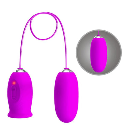 PRETTY LOVE - VIBRATORE RICARICABILE DAISY DUAL EGG VIOLA - PRETTY LOVE FLIRTATION | Lingerie Harness Boutique