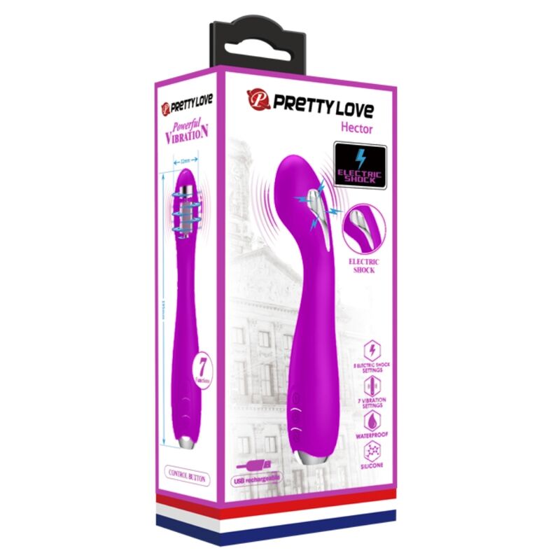 PRETTY LOVE - HECTOR WATERPROOF PURPLE RECHARGEABLE ELECTROSHOCK VIBRATOR