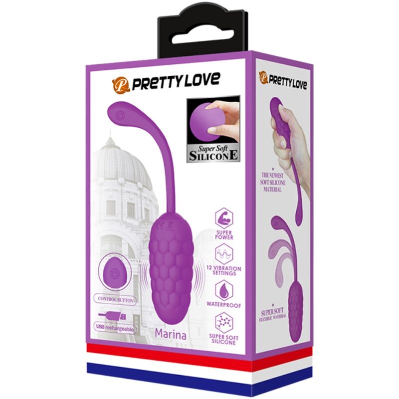 PRETTY LOVE - RECHARGEABLE MARINE TEXTURE VIBRATING EGG PURPLE