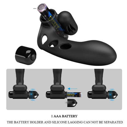 PRETTY LOVE - COPERTURA PER DITA VIBRATORE ORLANDO NERA - PRETTY LOVE MALE | Lingerie Harness Boutique