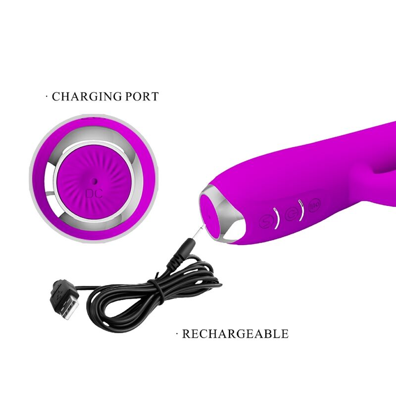 PRETTY LOVE - RECHARGEABLE SUCTION CUP VIBRATOR QUEEN PURPLE