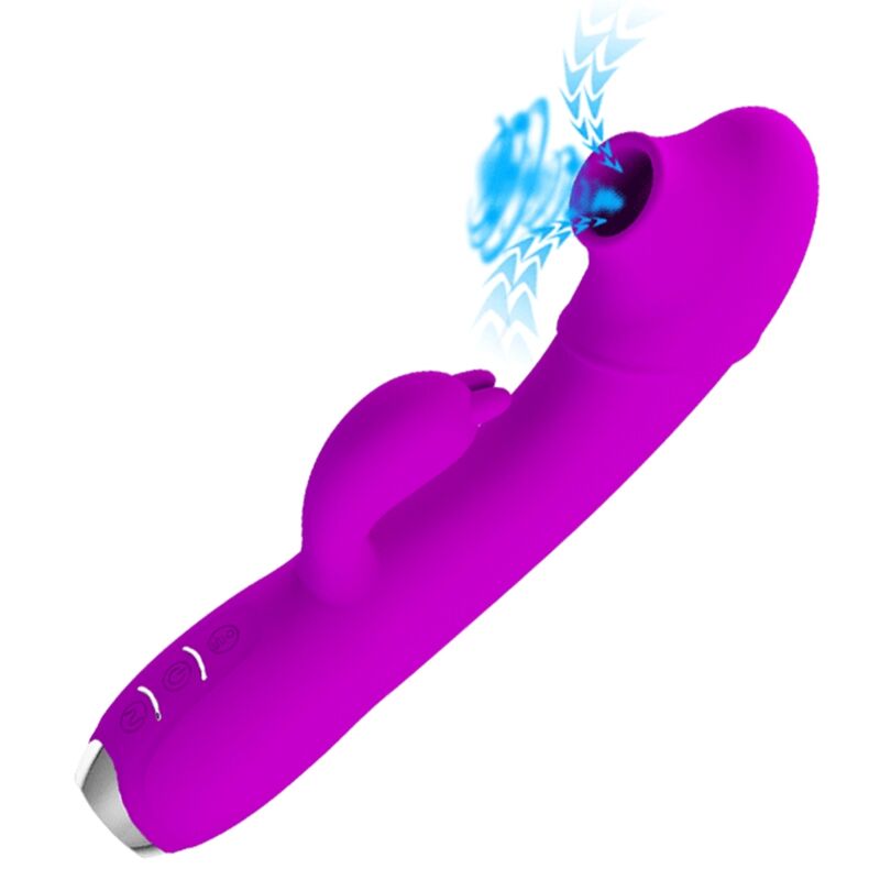 PRETTY LOVE - RECHARGEABLE SUCTION CUP VIBRATOR QUEEN PURPLE