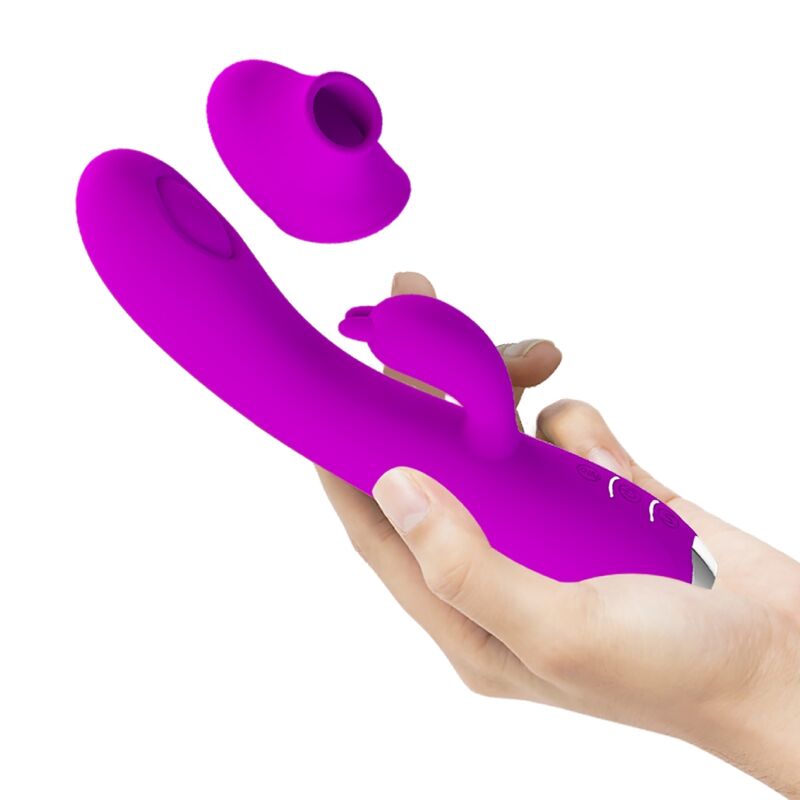 PRETTY LOVE - RECHARGEABLE SUCTION CUP VIBRATOR QUEEN PURPLE