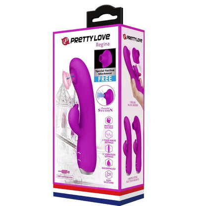 PRETTY LOVE - RECHARGEABLE SUCTION CUP VIBRATOR QUEEN PURPLE