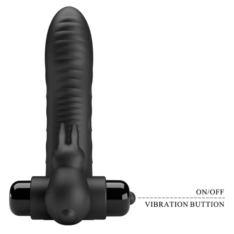 PRETTY LOVE - COPERTURA PER DITA VIBRATORE CONIGLIO NERO VANCE - PRETTY LOVE MALE | Lingerie Harness Boutique