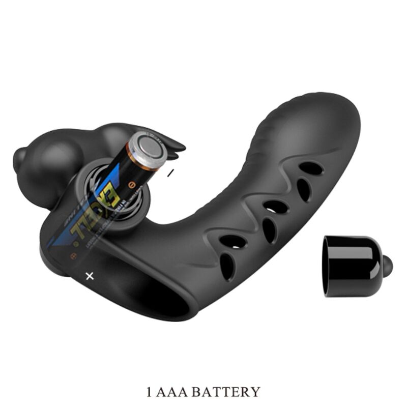 PRETTY LOVE - COPERTURA PER DITA VIBRATORE CONIGLIO NERO VANCE - PRETTY LOVE MALE | Lingerie Harness Boutique