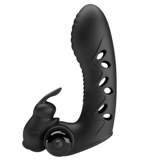 PRETTY LOVE - BLACK VANCE RABBIT VIBRATOR FINGER COVER