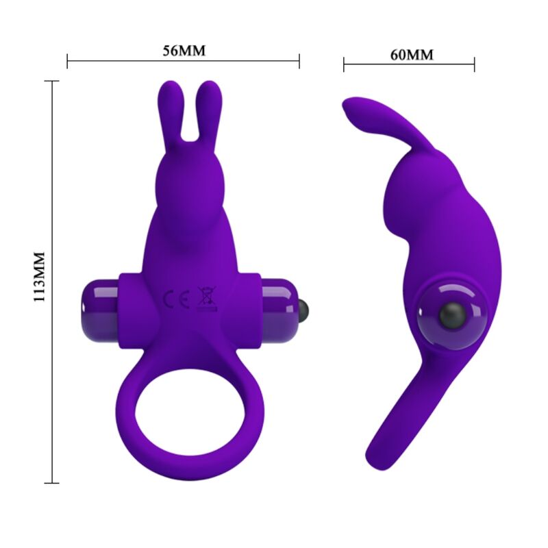 PRETTY LOVE - PURPLE RABBIT VIBRATING PENIS RING