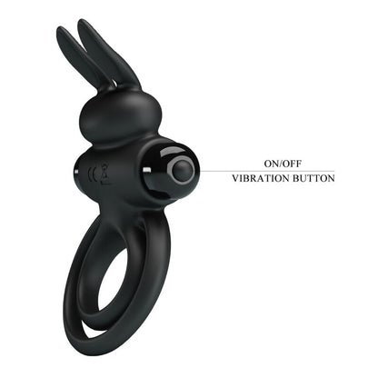 PRETTY LOVE - ANELLO VIBRATOR III RABBIT PER PENE NERO - PRETTY LOVE MALE | Lingerie Harness Boutique