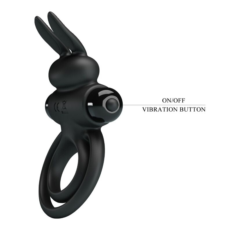 PRETTY LOVE - ANELLO VIBRATOR III RABBIT PER PENE NERO - PRETTY LOVE MALE | Lingerie Harness Boutique