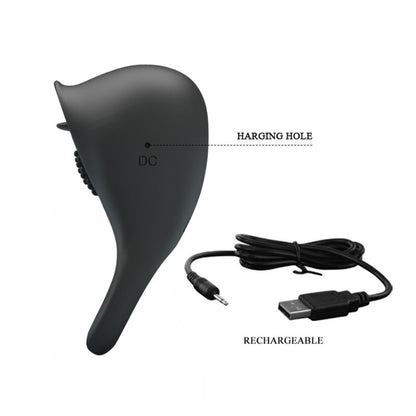 PRETTY LOVE - ANELLO VIBRANTE PER PENE CON LINGUA NERA - PRETTY LOVE MALE | Lingerie Harness Boutique