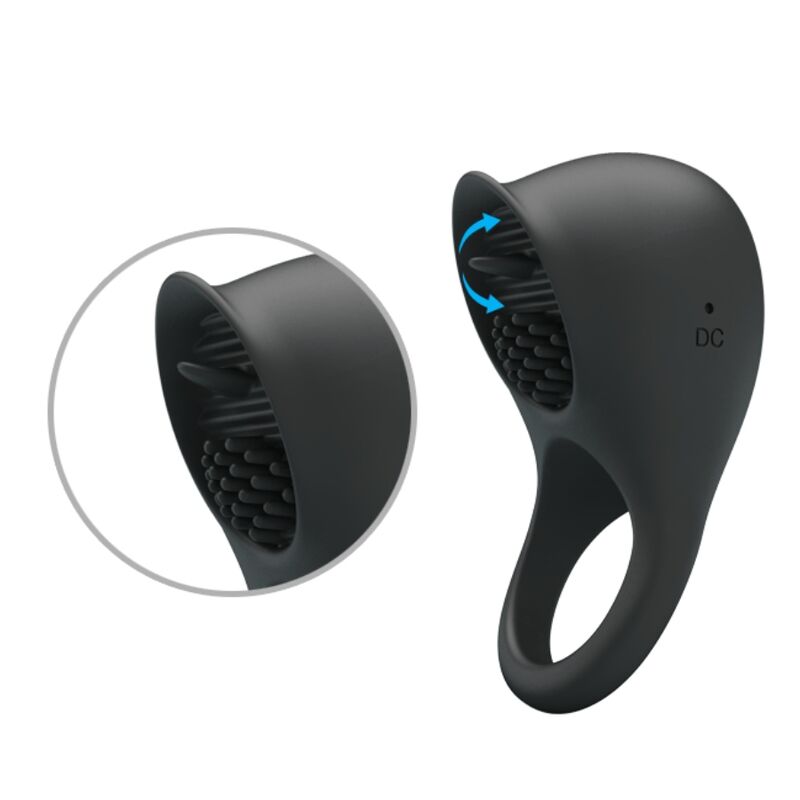 PRETTY LOVE - ANELLO VIBRANTE PER PENE CON LINGUA NERA - PRETTY LOVE MALE | Lingerie Harness Boutique