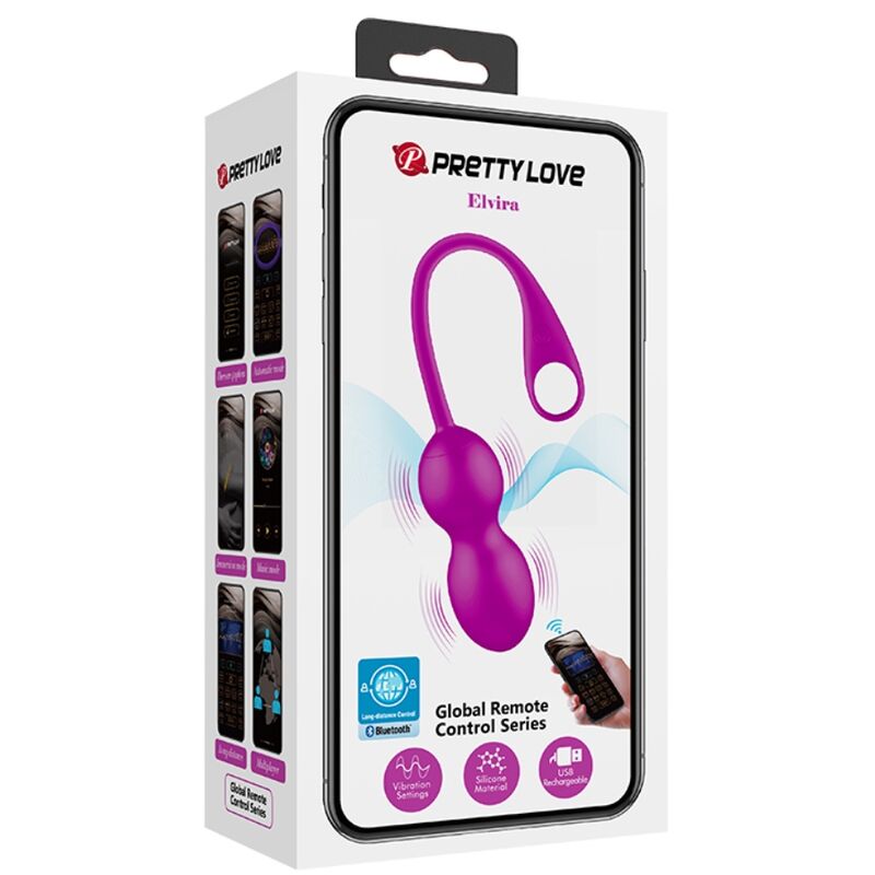 PRETTY LOVE - SFERE VIBRANTI RICARICABILI ELVIRA VIOLA - PRETTY LOVE SMART | Lingerie Harness Boutique