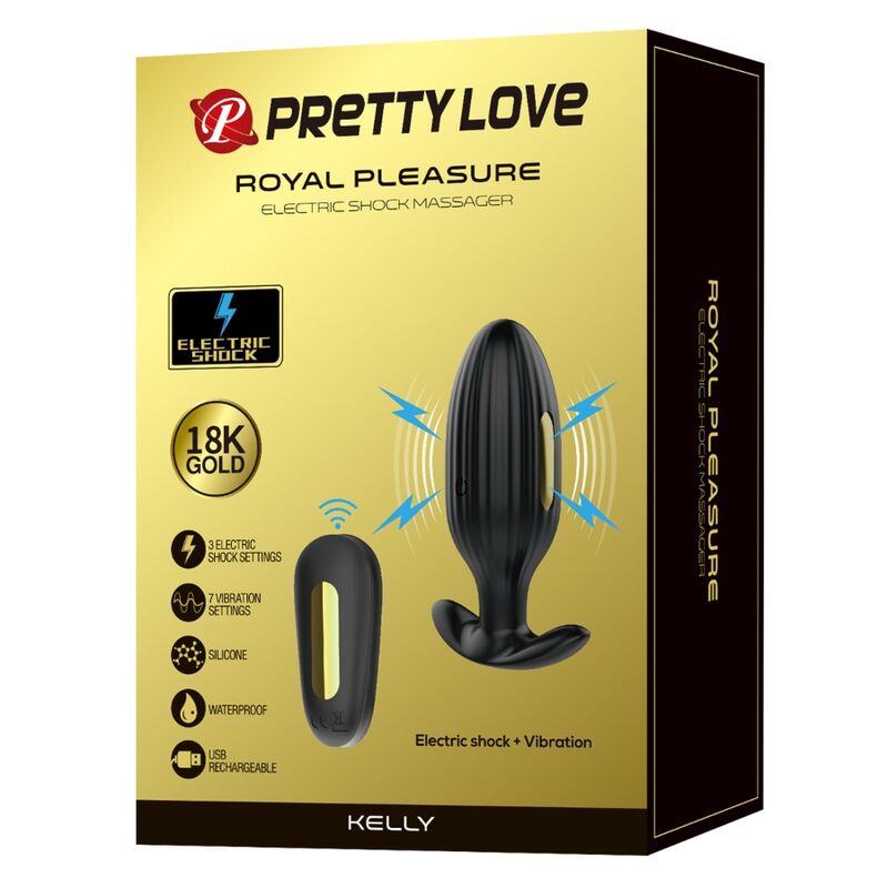 PRETTY LOVE - VIBRATORE ANALE RICARICABILE KELLY PLUG NERO - PRETTY LOVE BOTTOM | Lingerie Harness Boutique