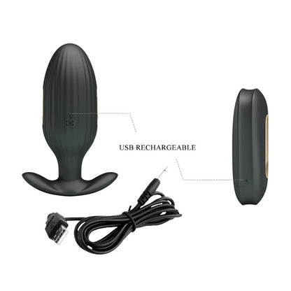 PRETTY LOVE - RECHARGEABLE ANAL VIBRATOR KELLY PLUG BLACK