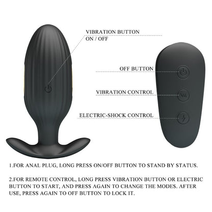 PRETTY LOVE - RECHARGEABLE ANAL VIBRATOR KELLY PLUG BLACK