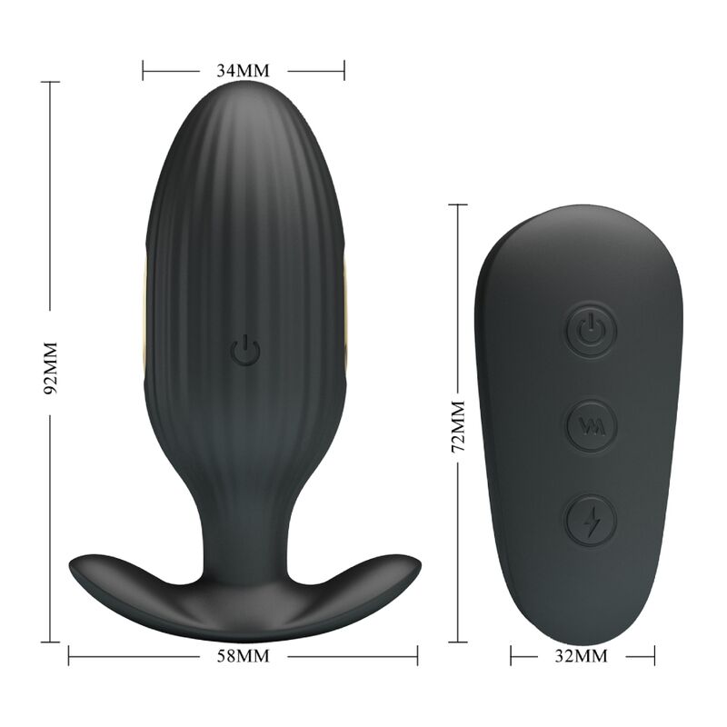 PRETTY LOVE - RECHARGEABLE ANAL VIBRATOR KELLY PLUG BLACK