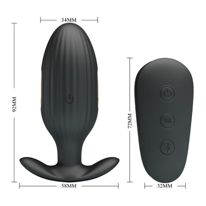 PRETTY LOVE - RECHARGEABLE ANAL VIBRATOR KELLY PLUG BLACK