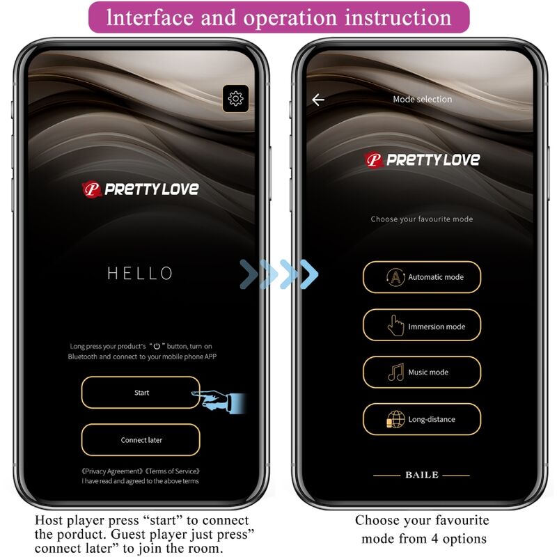 PRETTY LOVE - PLUG ANALE CONTROLLATO DA APP JEFFERSON NERO - PRETTY LOVE BOTTOM | Lingerie Harness Boutique