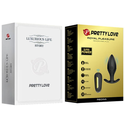 PRETTY LOVE - RECHARGEABLE VIBRATOR BUTT PLUG QUEEN BLACK