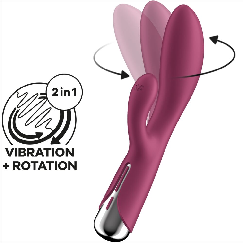 SATISFYER - SPINNING RABBIT 1 STIMOLAZIONE CLITORIDE E PUNTO G BLU - SATISFYER VIBRATOR | Lingerie Harness Boutique