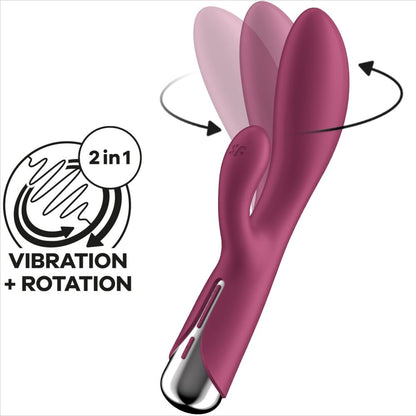 SATISFYER - SPINNING RABBIT 1 STIMOLAZIONE CLITORIDE E PUNTO G BLU - SATISFYER VIBRATOR | Lingerie Harness Boutique