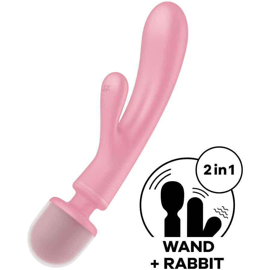 SATISFYER - MASSAGGIATORE VIBRATORE CONIGLIO TRIPLE LOVER ROSA