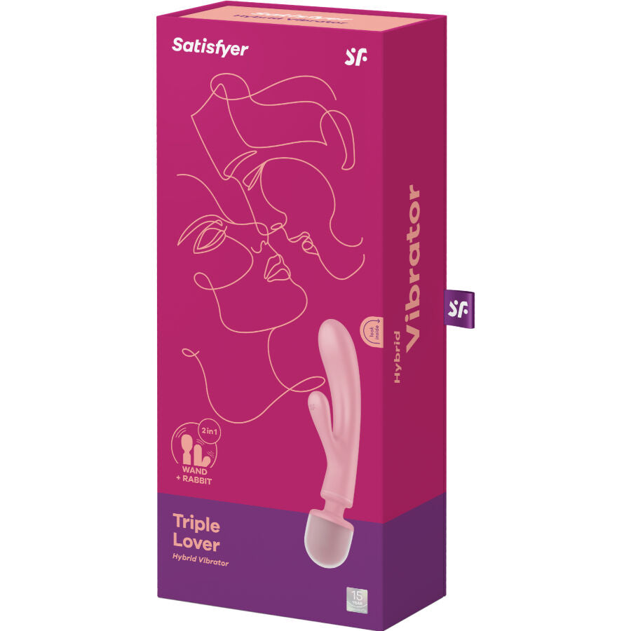 SATISFYER - MASSAGGIATORE VIBRATORE CONIGLIO TRIPLE LOVER GRIGIO - SATISFYER VIBRATOR | Lingerie Harness Boutique