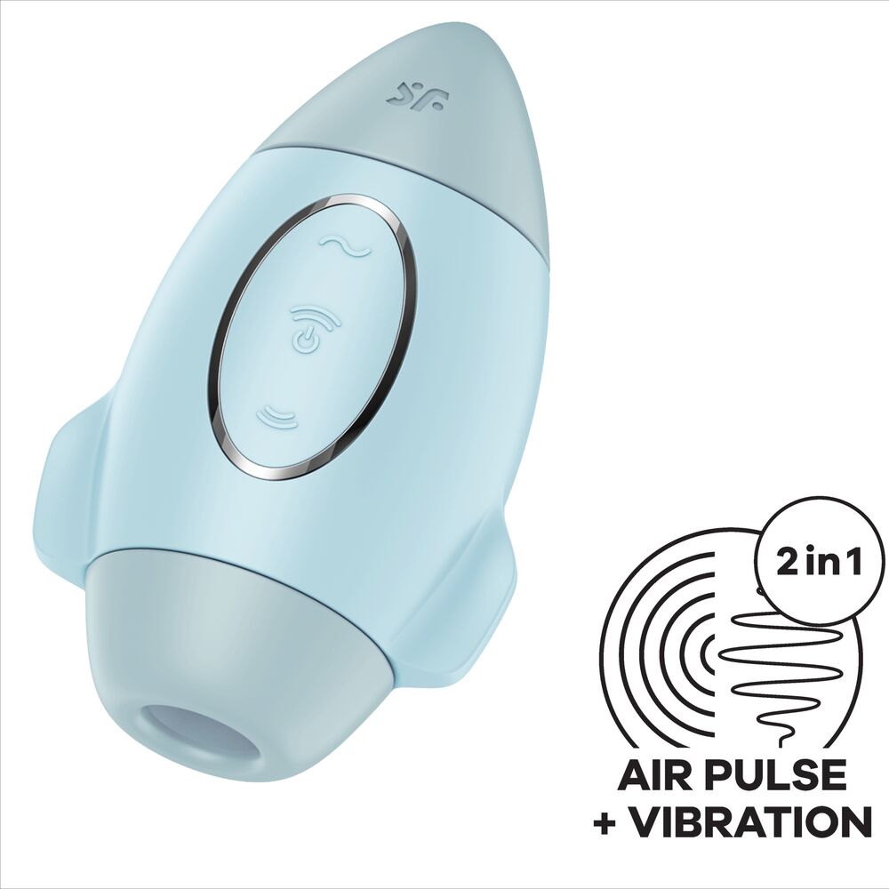 SATISFYER - MISSION CONTROL VIBRATORE PICCOLO BLU A DOPPIO IMPULSO - SATISFYER VIBRATOR | Lingerie Harness Boutique