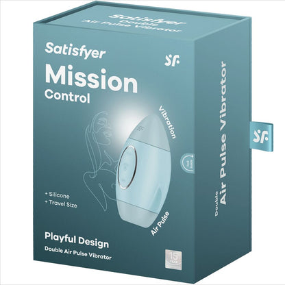 SATISFYER - MISSION CONTROL VIBRATORE PICCOLO BLU A DOPPIO IMPULSO - SATISFYER VIBRATOR | Lingerie Harness Boutique