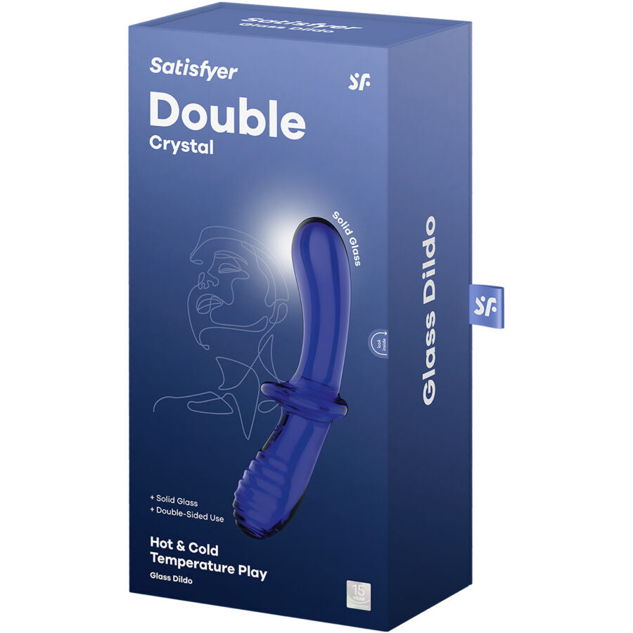SATISFYER - DILDO DOPPIO CRISTALLO BLU - SATISFYER CRYSTAL | Lingerie Harness Boutique