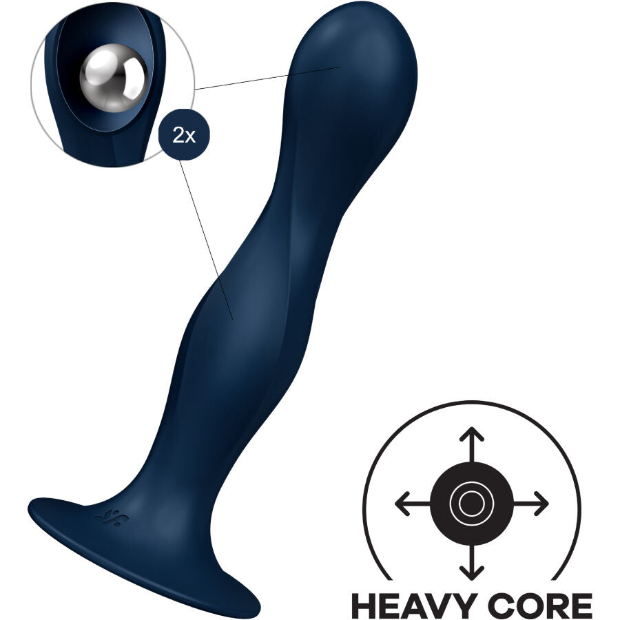 SATISFYER - DILDO IN SILICONE DOPPIA SFERA BLU - SATISFYER PLUGS | Lingerie Harness Boutique