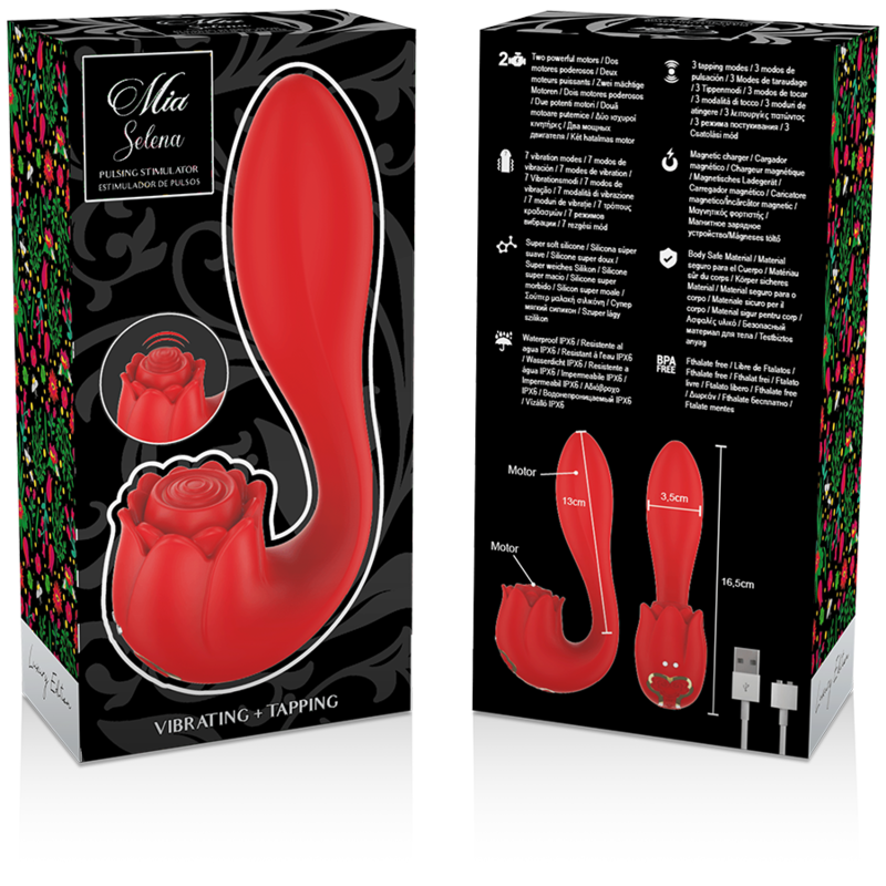 MIA -  SELENA STIMOLATORE VIBRANTE + TAPPING ROSSO - MIA | Lingerie Harness Boutique