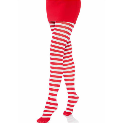 LEG AVENUE - COLLANT A RIGHE BIANCO/ROSSO - LEG AVENUE HOSIERY | Lingerie Harness Boutique
